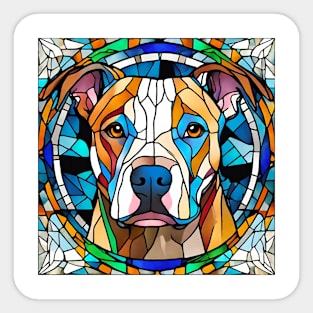 Stained Glass Pitbull Sticker